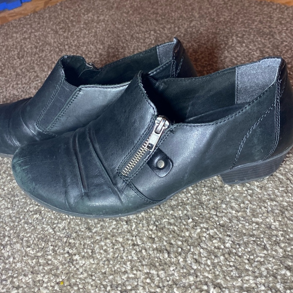Remonte women’s dress shoes black zipper detail size 39/8
